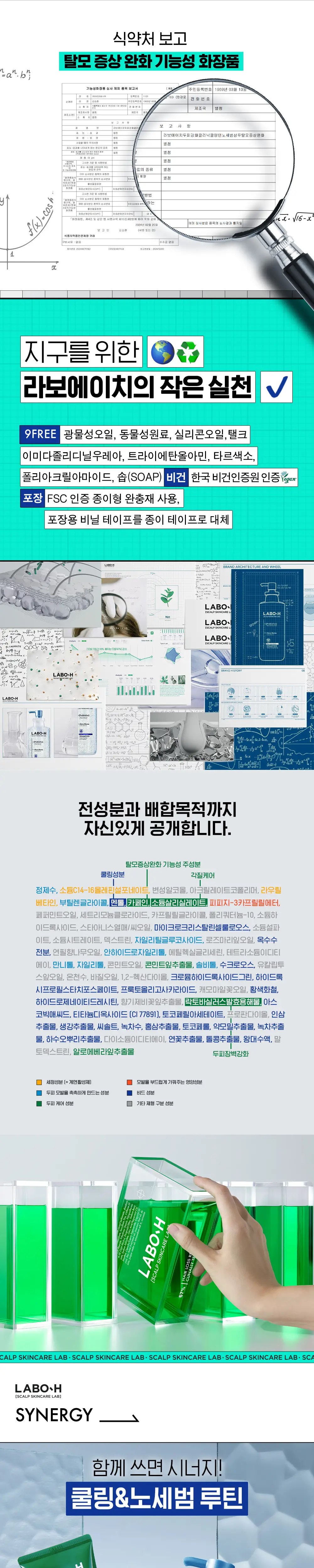 [청량감MAX] 라보에이치 쿨링&노세범샴푸 333ML 기획(+50ML 증정) 탈모증상완화 상세페이지 7